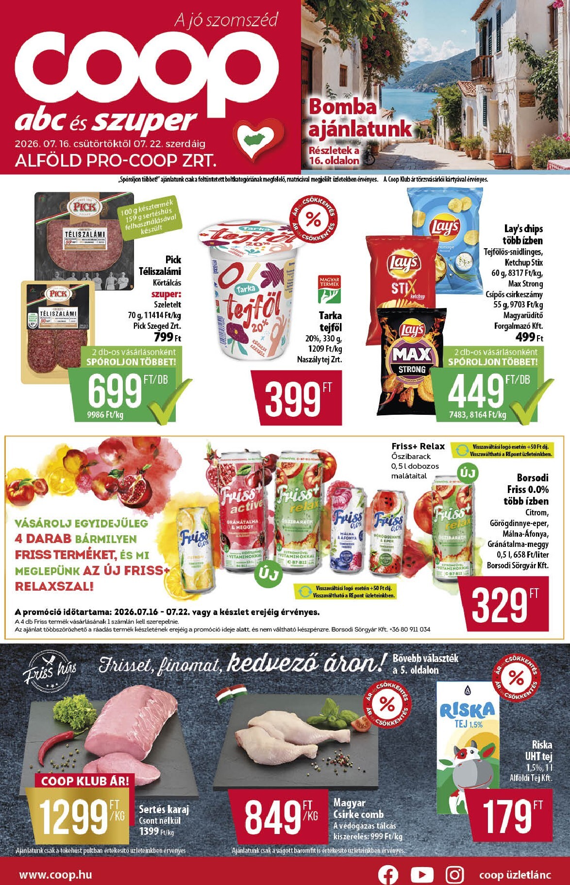 Aktuális Coop - Alföld szórólap érvényes csütörtöktől 2026.07.16.-től szerdától 2026.07.22.-ig