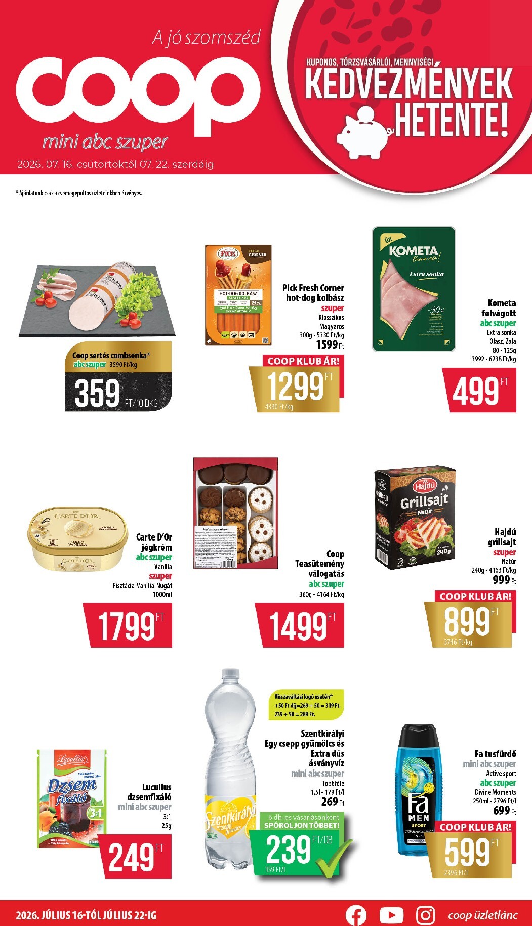 Aktuális Coop - mini abc szuper szórólap érvényes csütörtöktől 2026.07.16.-től szerdától 2026.07.22.-ig