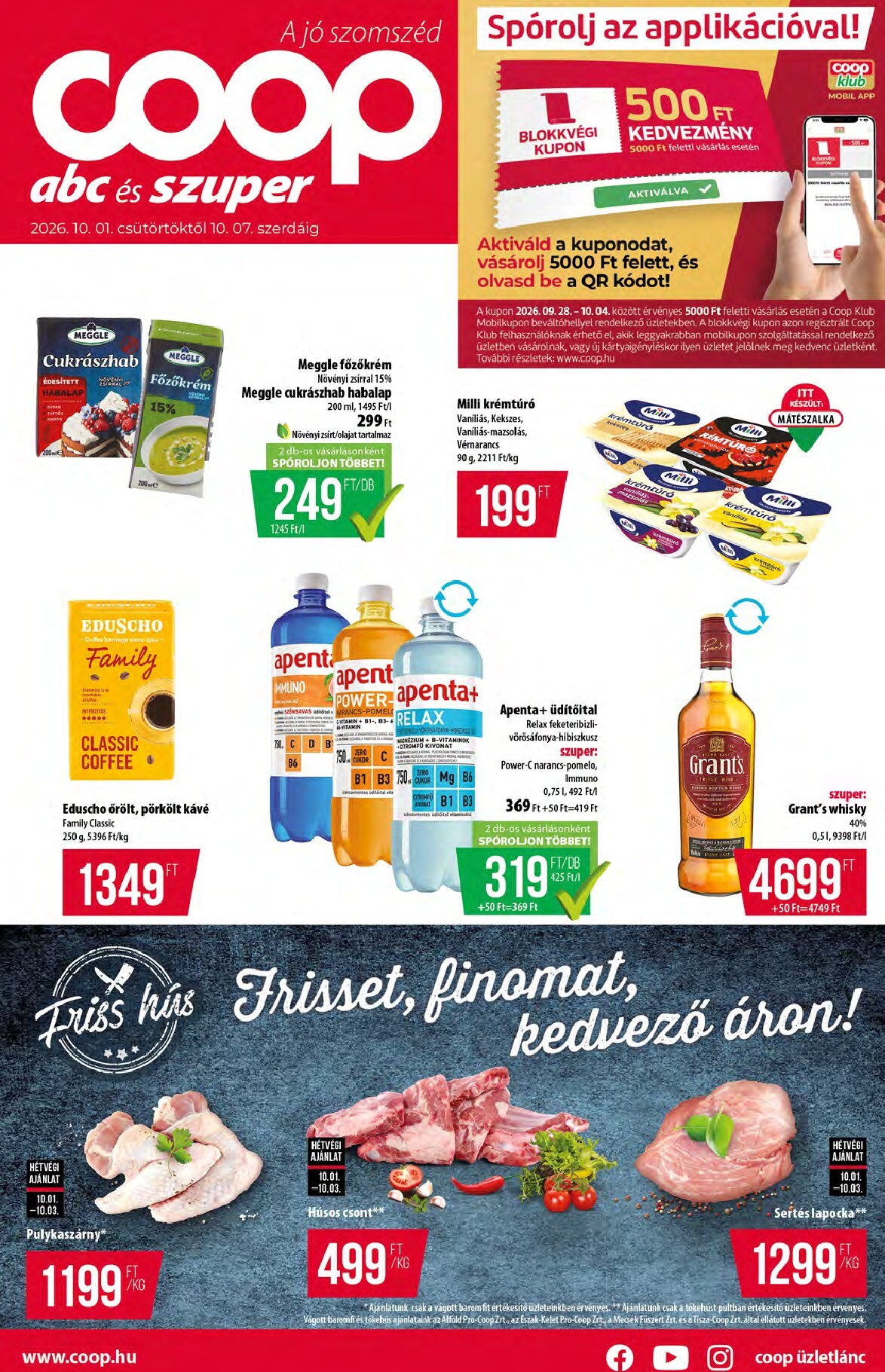 Aktuális Coop - Abc-Szuper szórólap érvényes csütörtöktől 2026.10.01.-től szerdától 2026.10.07.-ig
