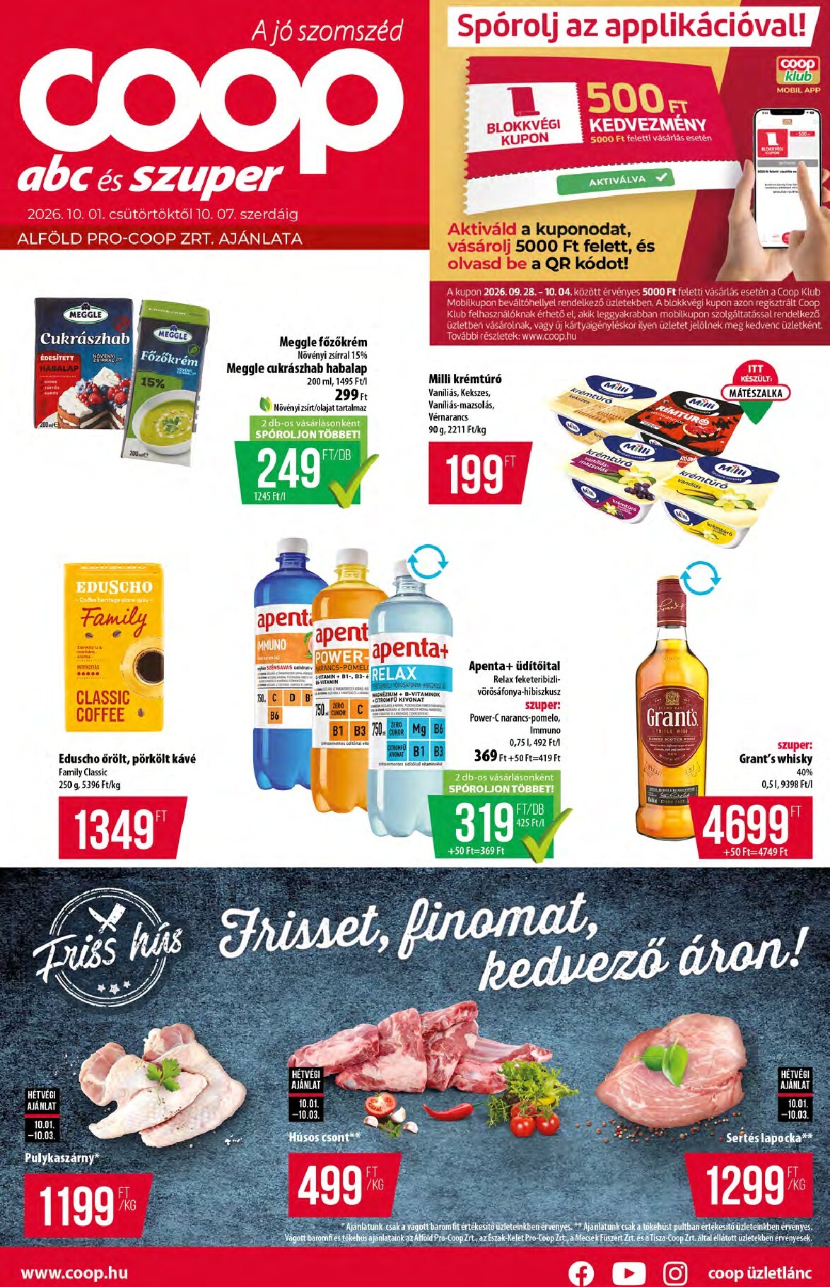 Aktuális Coop - Alföld - Abc-Szuper szórólap érvényes csütörtöktől 2026.10.01.-től szerdától 2026.10.07.-ig