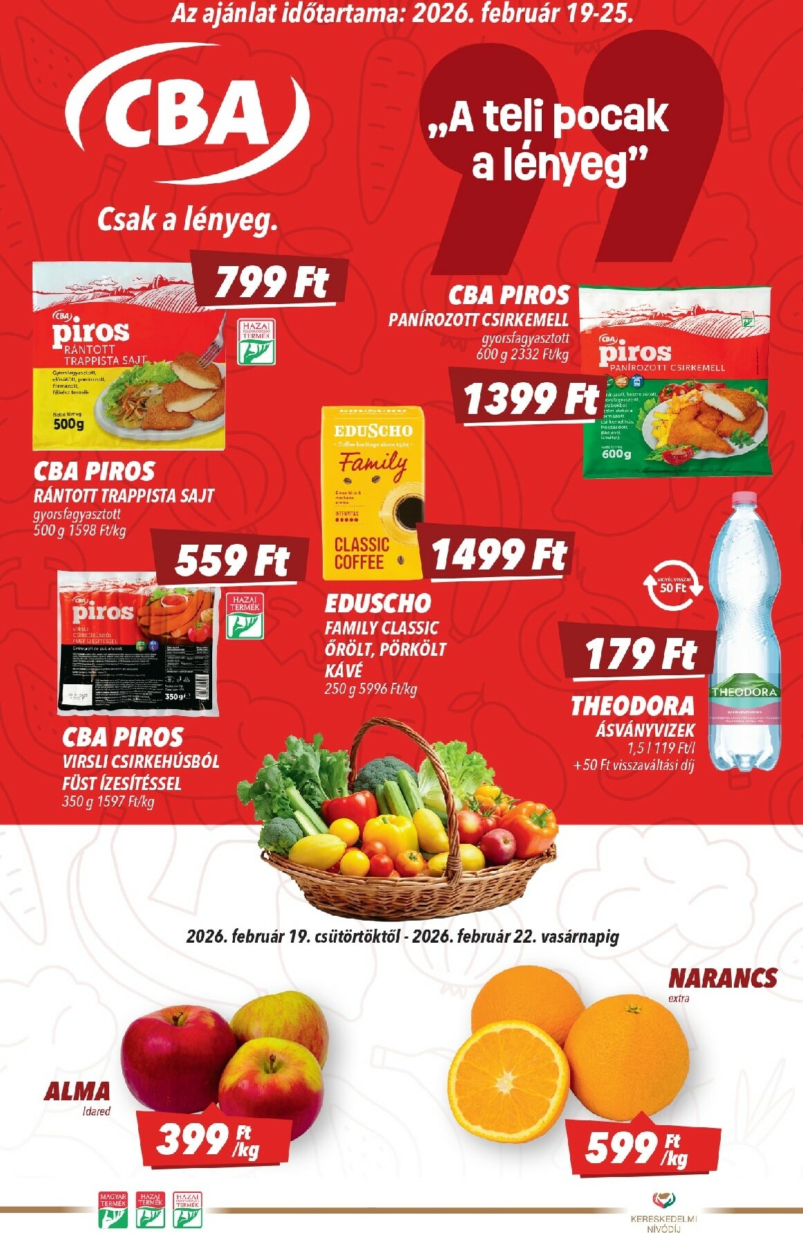 CBA akciós újság, érvényes 2026.02.19. - 2026.02.25.