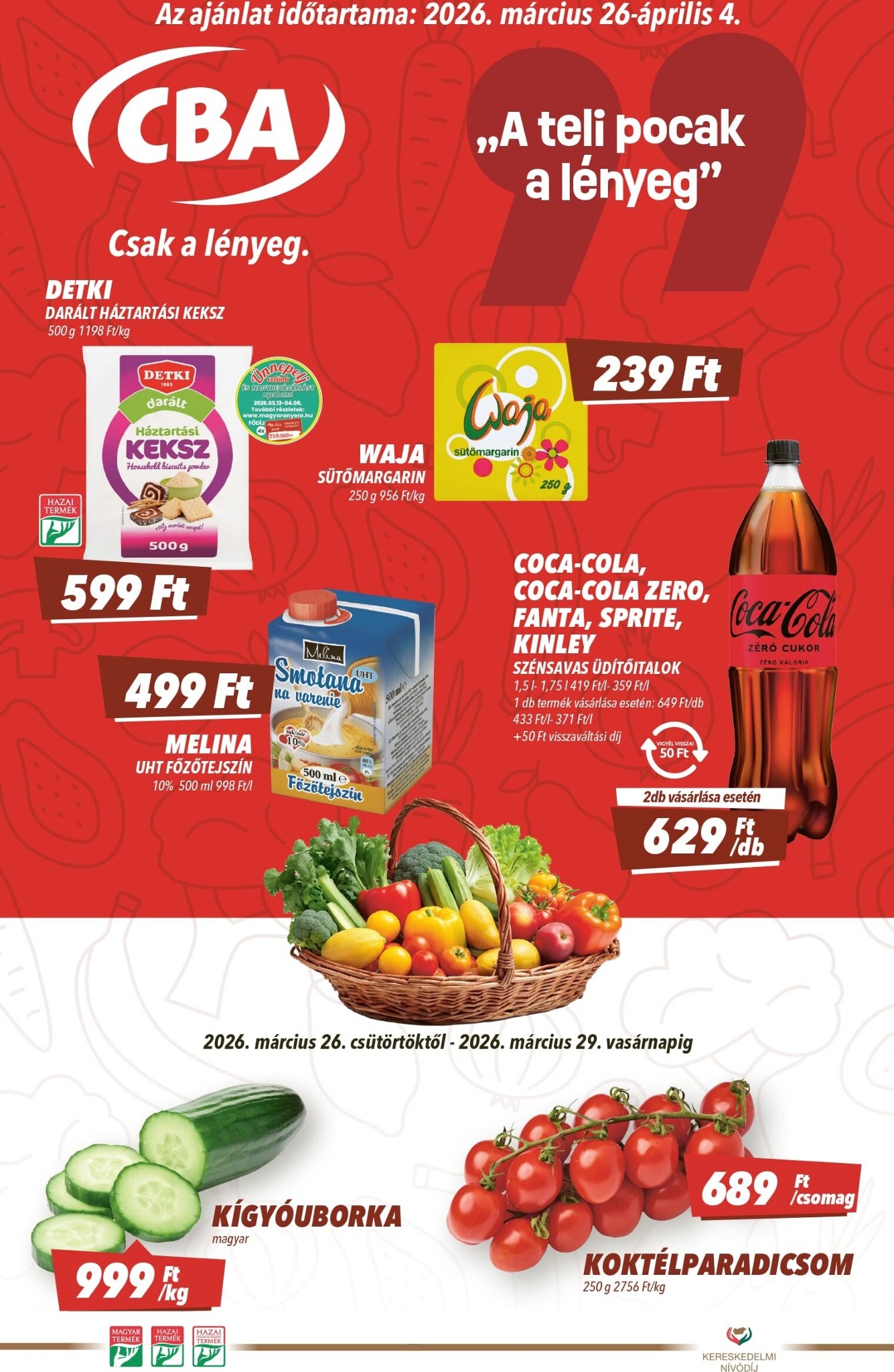 CBA akciós újság, érvényes 2026.03.26. - 2026.04.04.