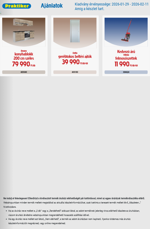 Praktiker akciós újság, érvényes 2026.01.29. - 2026.02.11.