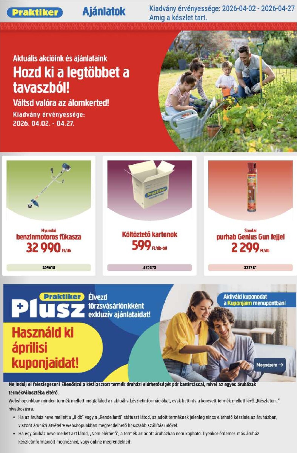 Praktiker akciós újság, érvényes 2026.04.02. - 2026.04.27.