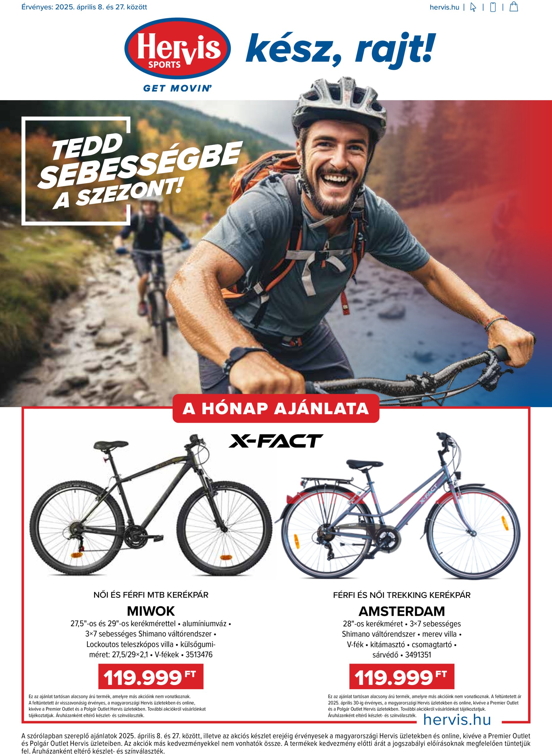 Hervis akciós újság, érvényes 04.08. - 04.27.