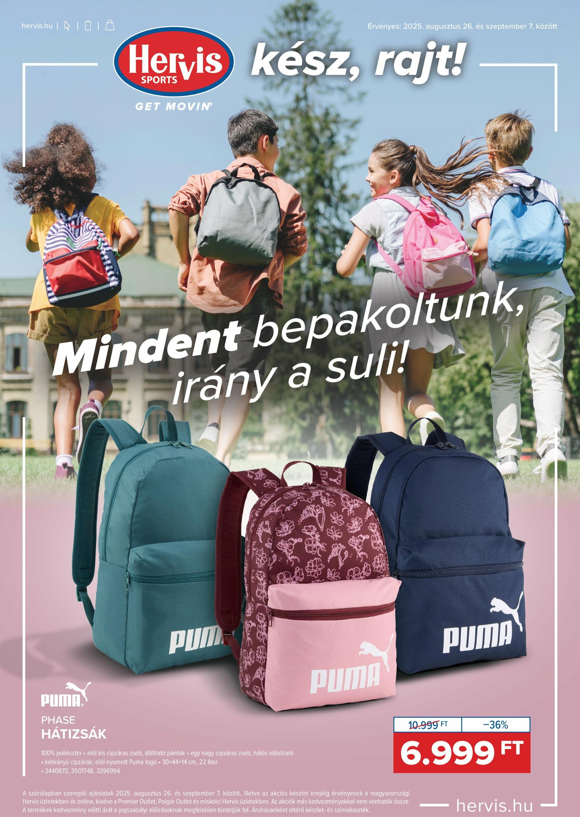 Hervis akciós újság, érvényes 08.26. - 09.07.