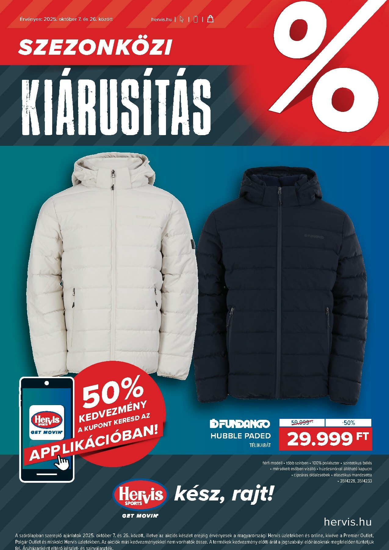 Hervis akciós újság, érvényes 10.07. - 10.26.