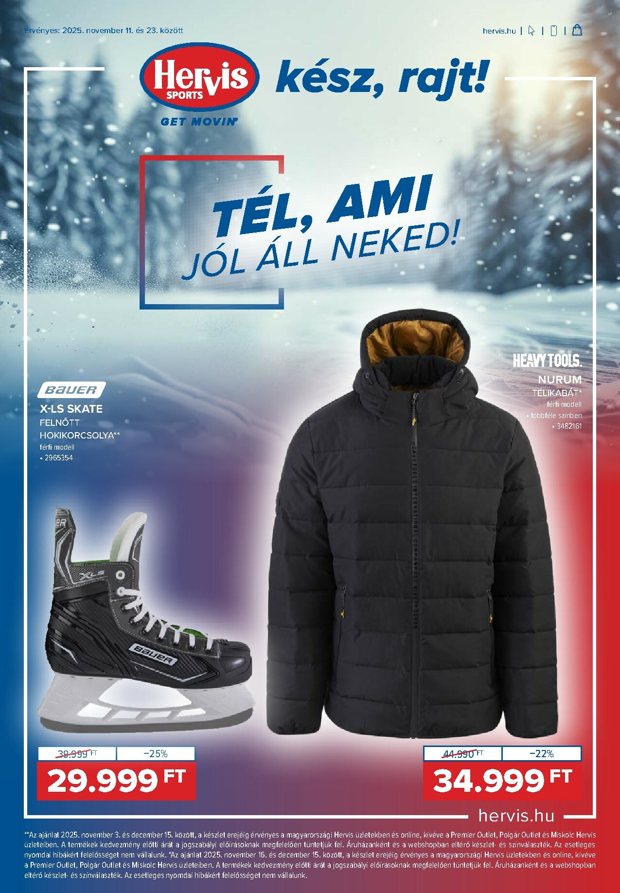 Hervis akciós újság, érvényes 11.11. - 11.23.