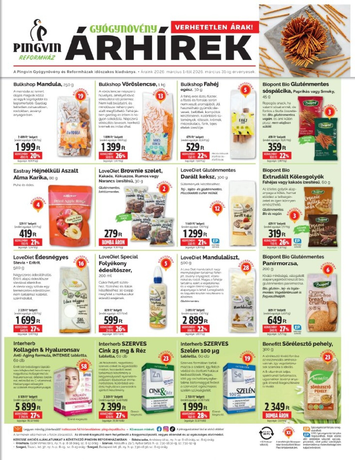 Pingvin Patika - Árhírek akciós újság, érvényes 2026.03.01. - 2026.03.31.