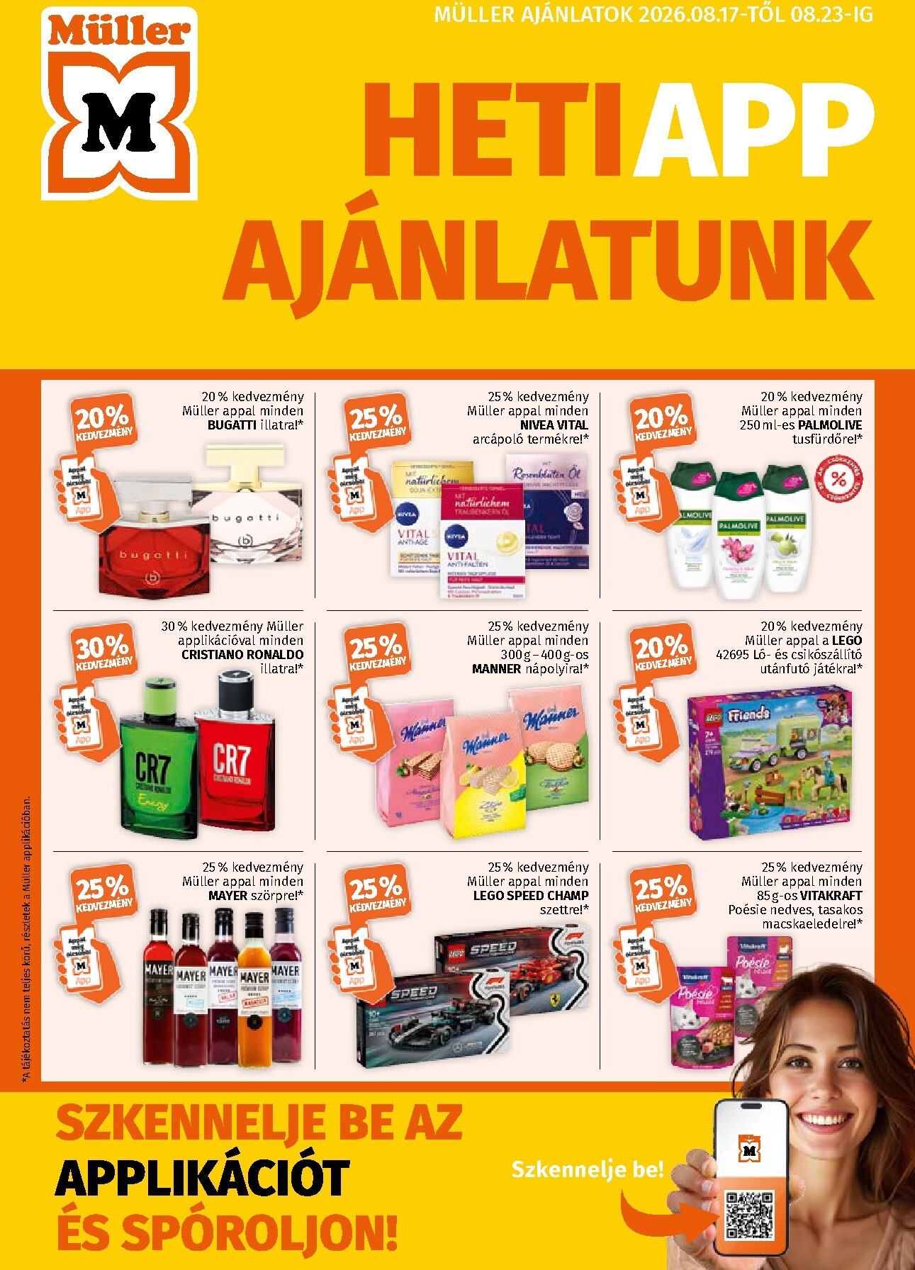 Aktuális Müller - Heti App Ajánlatunk szórólap érvényes hétfőtől 2026.08.17.-től vasárnaptól 2026.08.23.-ig
