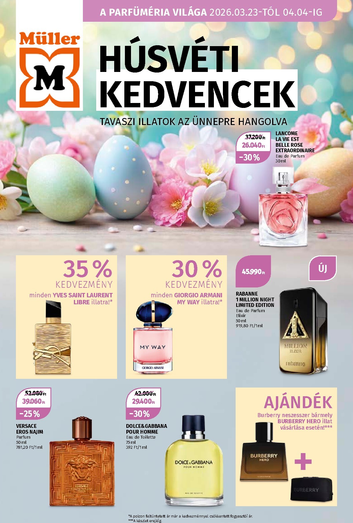 Müller - Húsvéti Kedvencek akciós újság, érvényes 2026.03.23. - 2026.04.04.