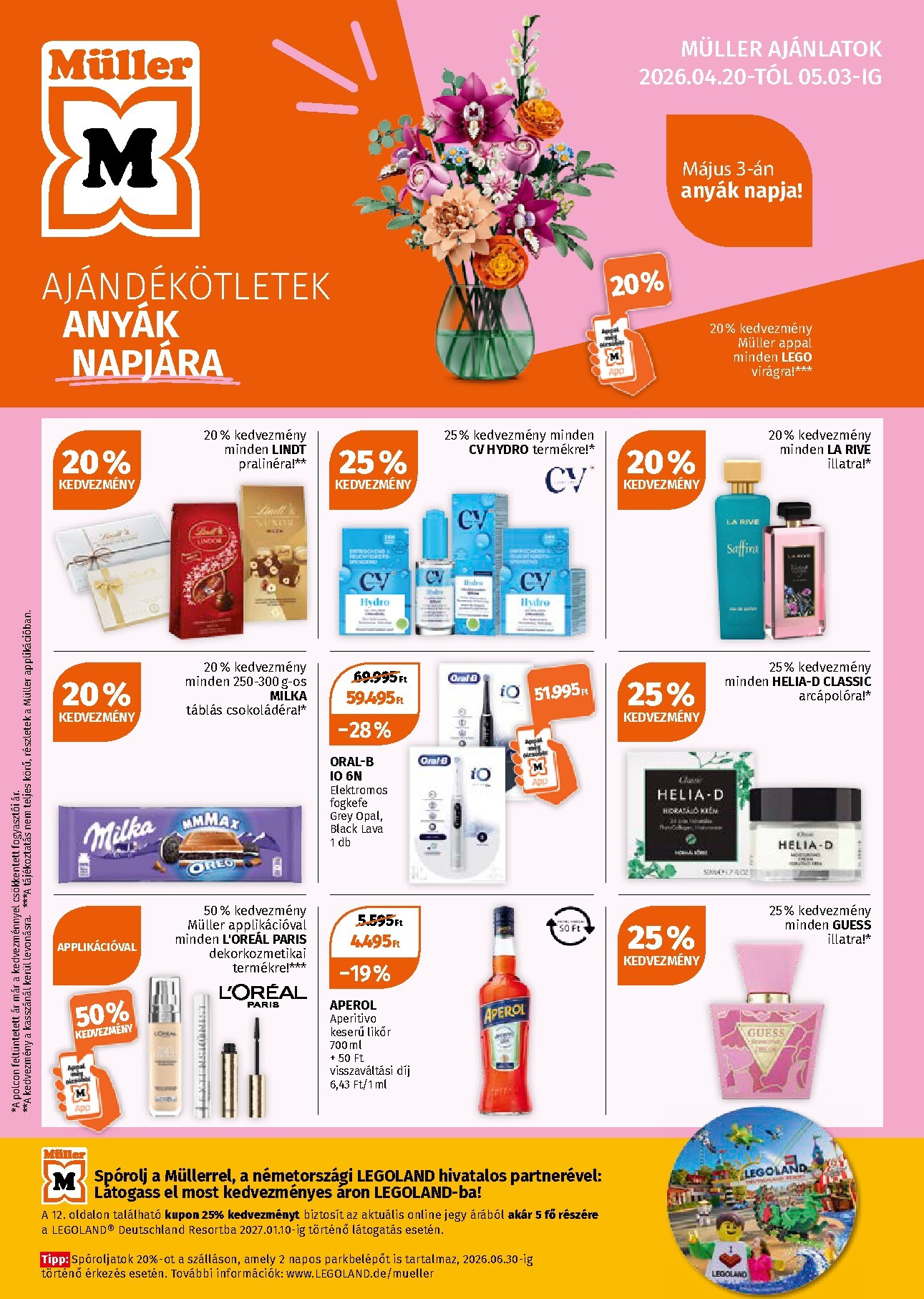 Müller hirdetmény a következő hétre hétfőtől 2026.04.20.-tól vasárnaptól 2026.05.03.-ig