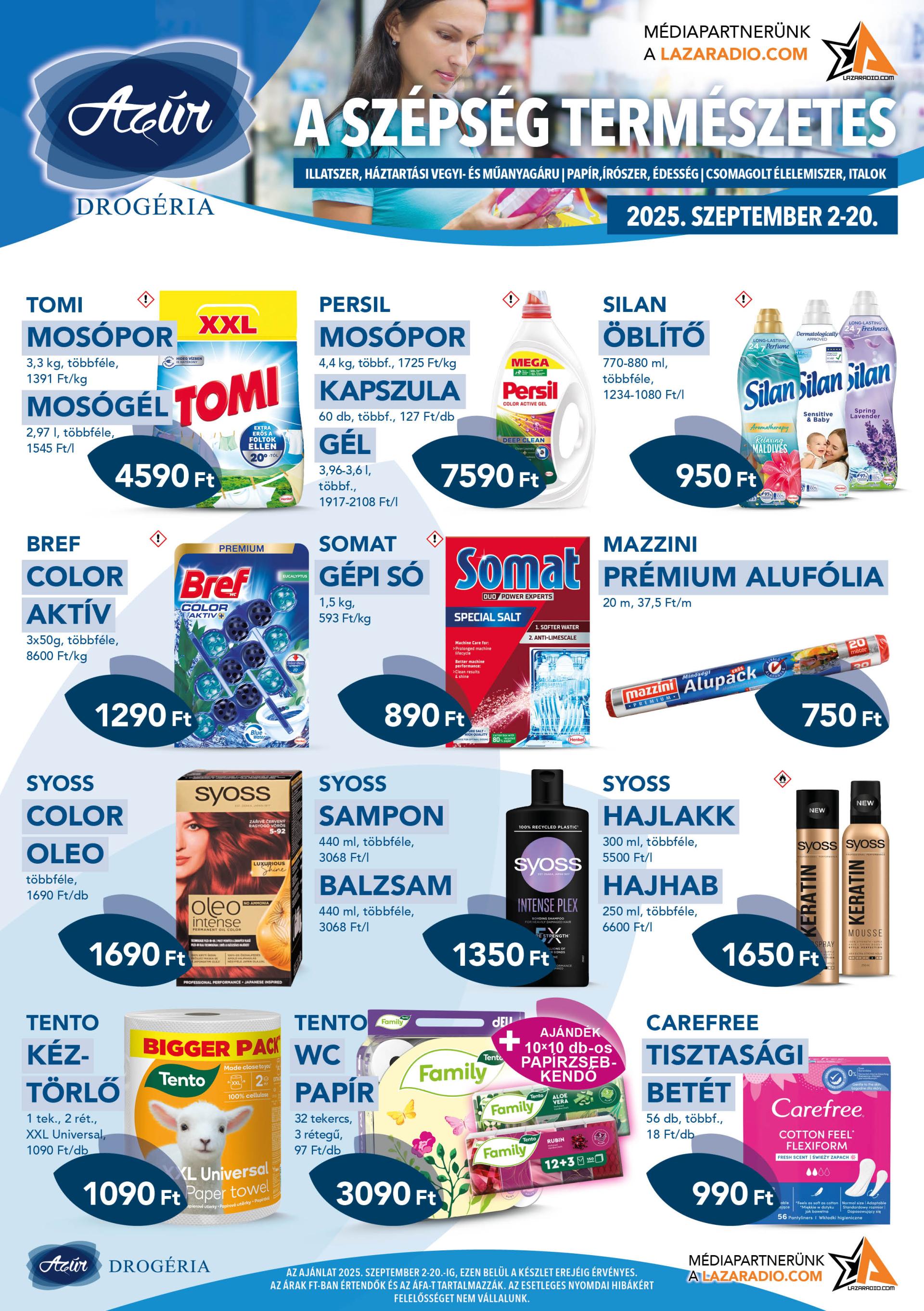 Azúr akciós újság, érvényes 09.02. - 09.20.