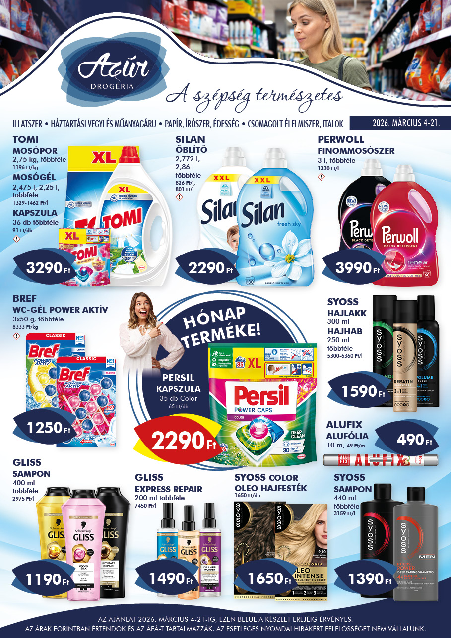 Azúr akciós újság, érvényes 2026.03.04. - 2026.03.21.