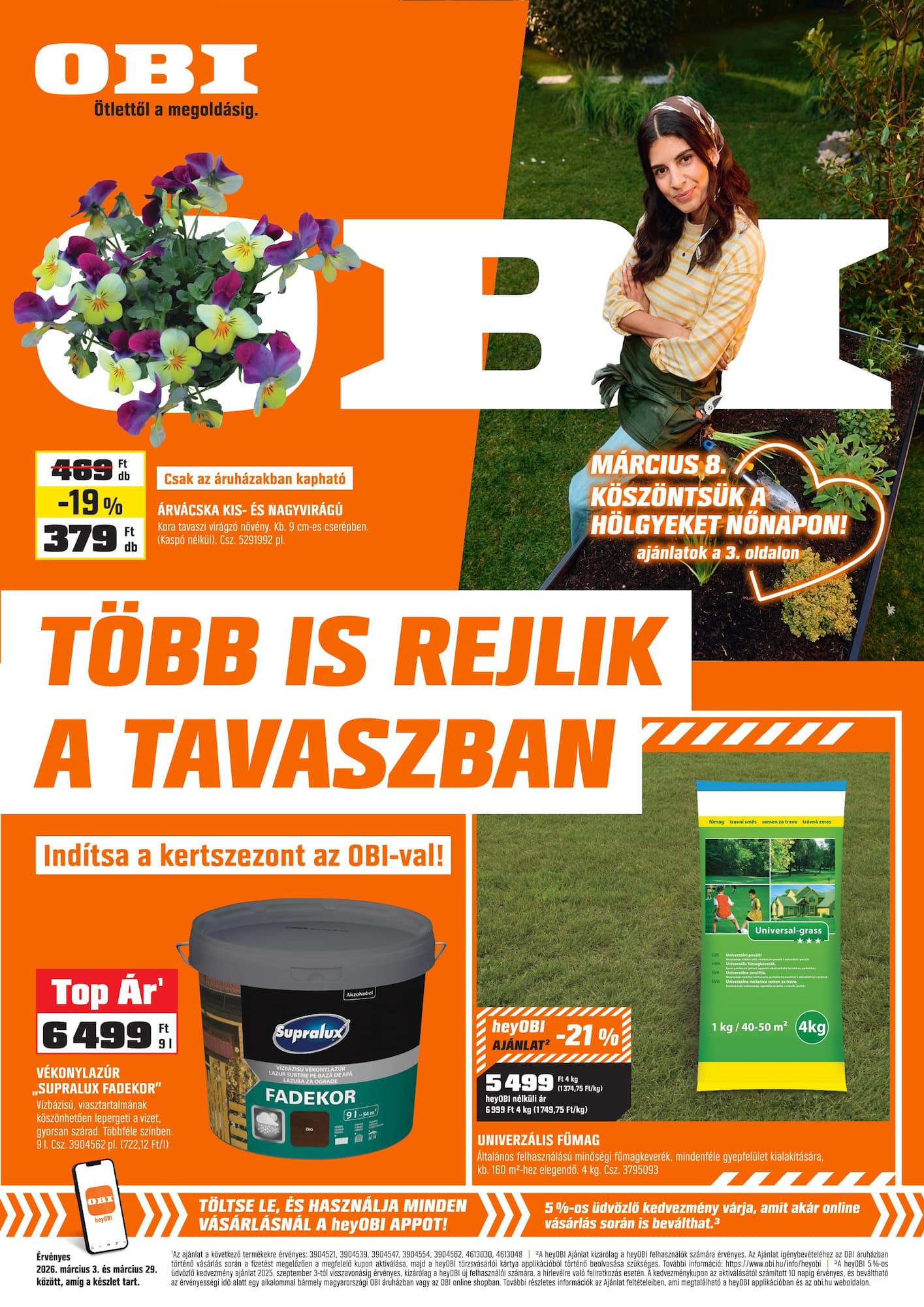OBI akciós újság, érvényes 2026.03.03. - 2026.03.29.