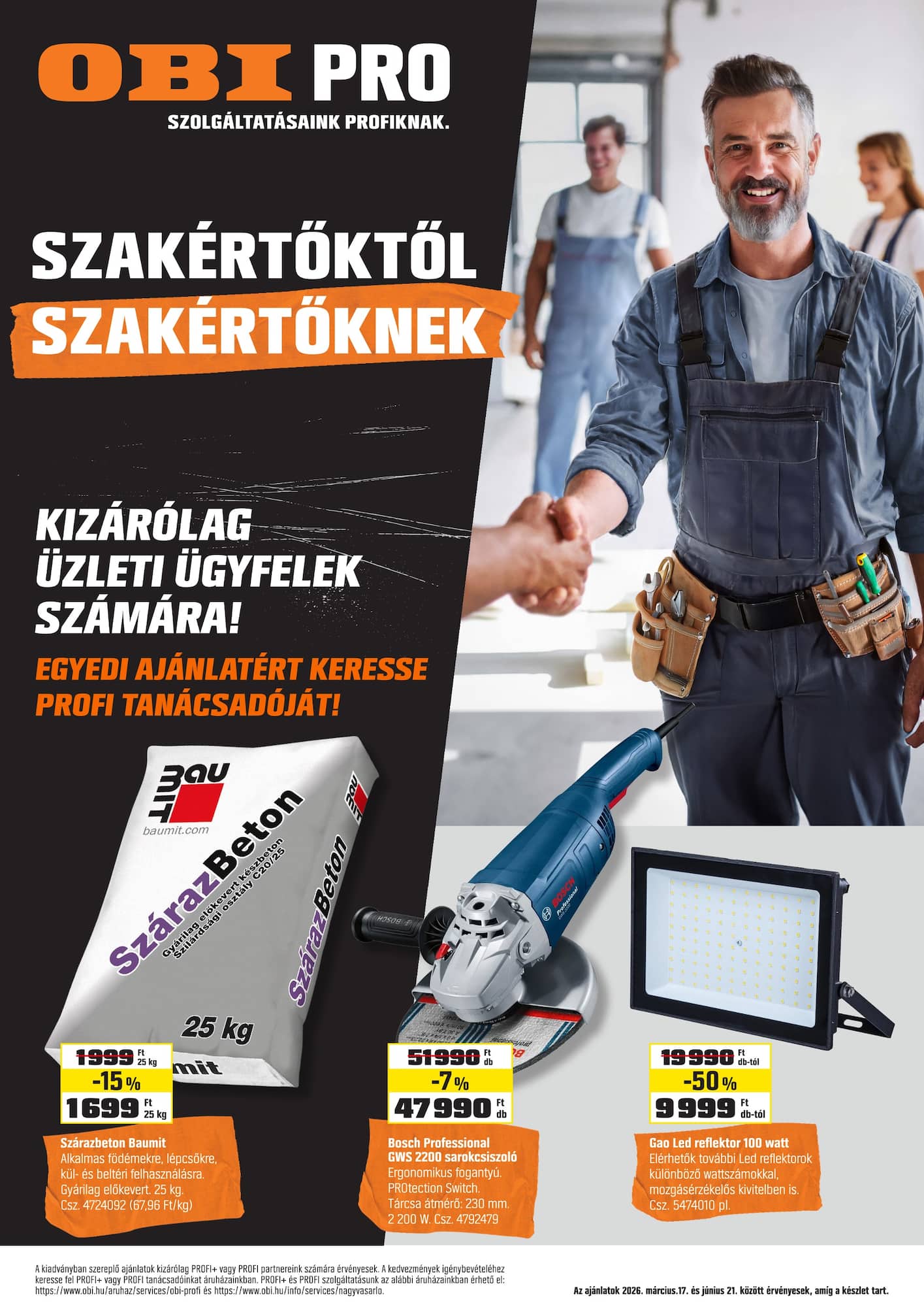 OBI Pro akciós újság, érvényes 2026.03.17. - 2026.06.21.