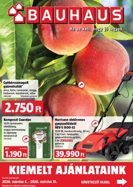 BAUHAUS akciós újság, érvényes 2026.03.05. - 2026.03.31.