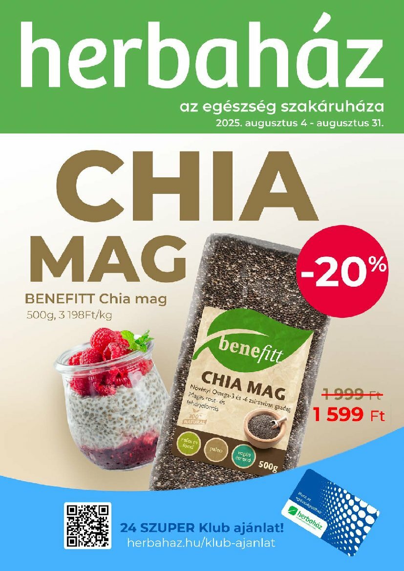 Herbaház akciós újság, érvényes 08.04. - 08.31.