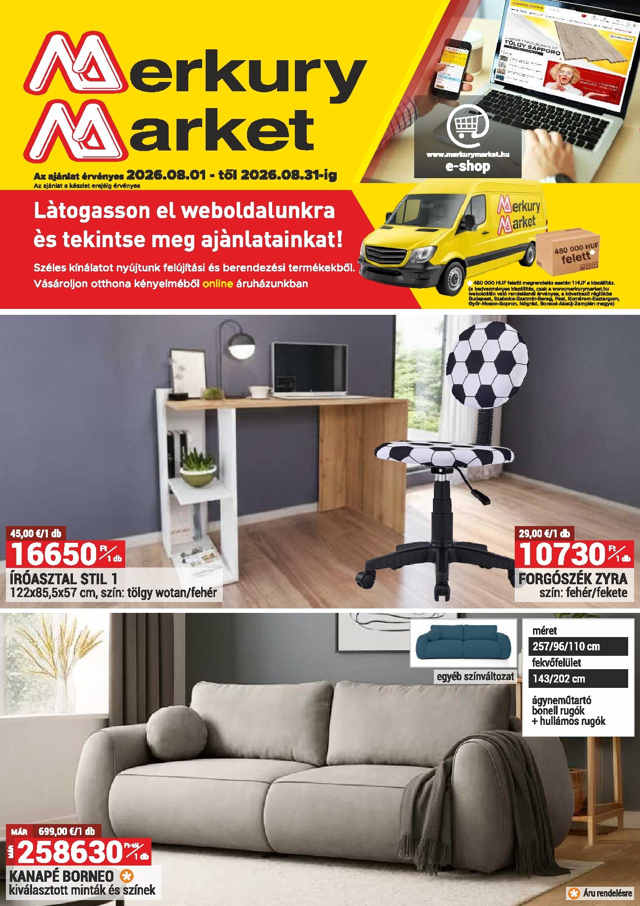 Aktuális MerkuryMarket szórólap érvényes szombattól 2026.08.01.-től hétfőtől 2026.08.31.-ig