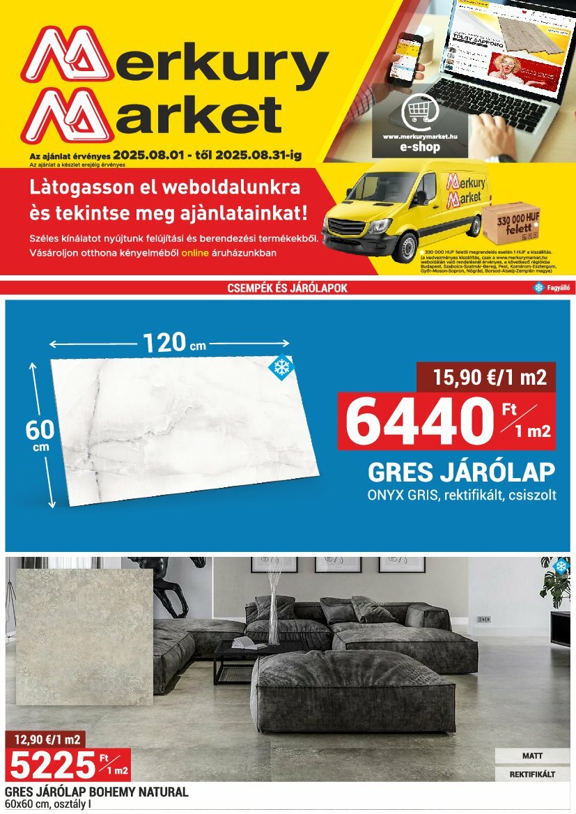 MerkuryMarket akciós újság, érvényes 08.01. - 08.31.