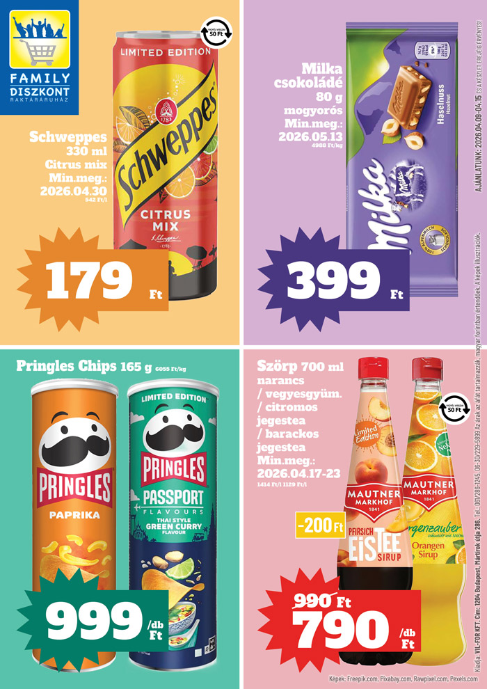 Aktuális Family Diszkont szórólap érvényes csütörtöktől 2026.04.09.-től szerdától 2026.04.15.-ig