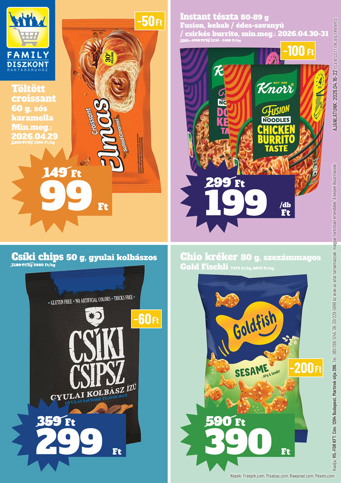 Aktuális Family Diszkont szórólap érvényes csütörtöktől 2026.04.16.-től szerdától 2026.04.22.-ig