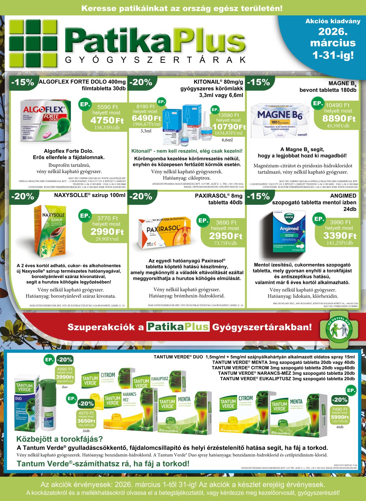 PatikaPlus akciós újság, érvényes 2026.03.01. - 2026.03.31.
