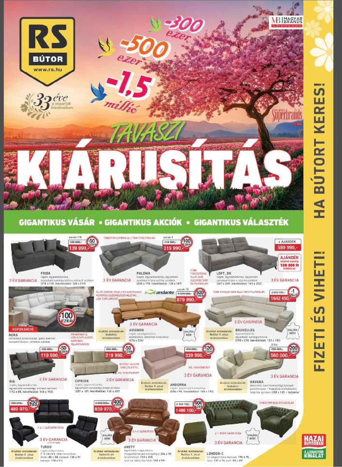 Aktuális RS Bútor szórólap érvényes szerdától 2026.04.01.-től szerdától 2026.04.29.-ig