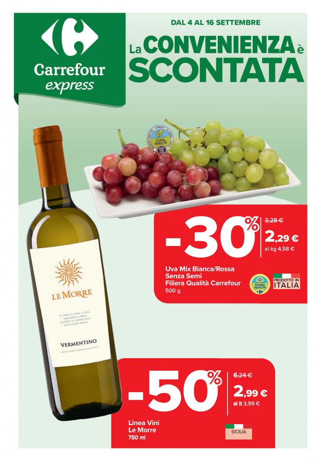 Volantino Carrefour Express valido dal 04/09 al 16/09