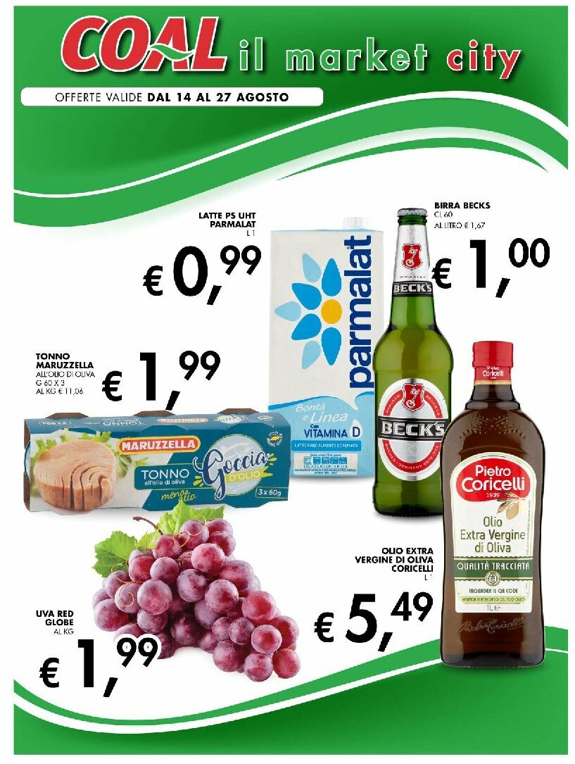 Volantino Coal il Market City valido dal 14/08 al 27/08