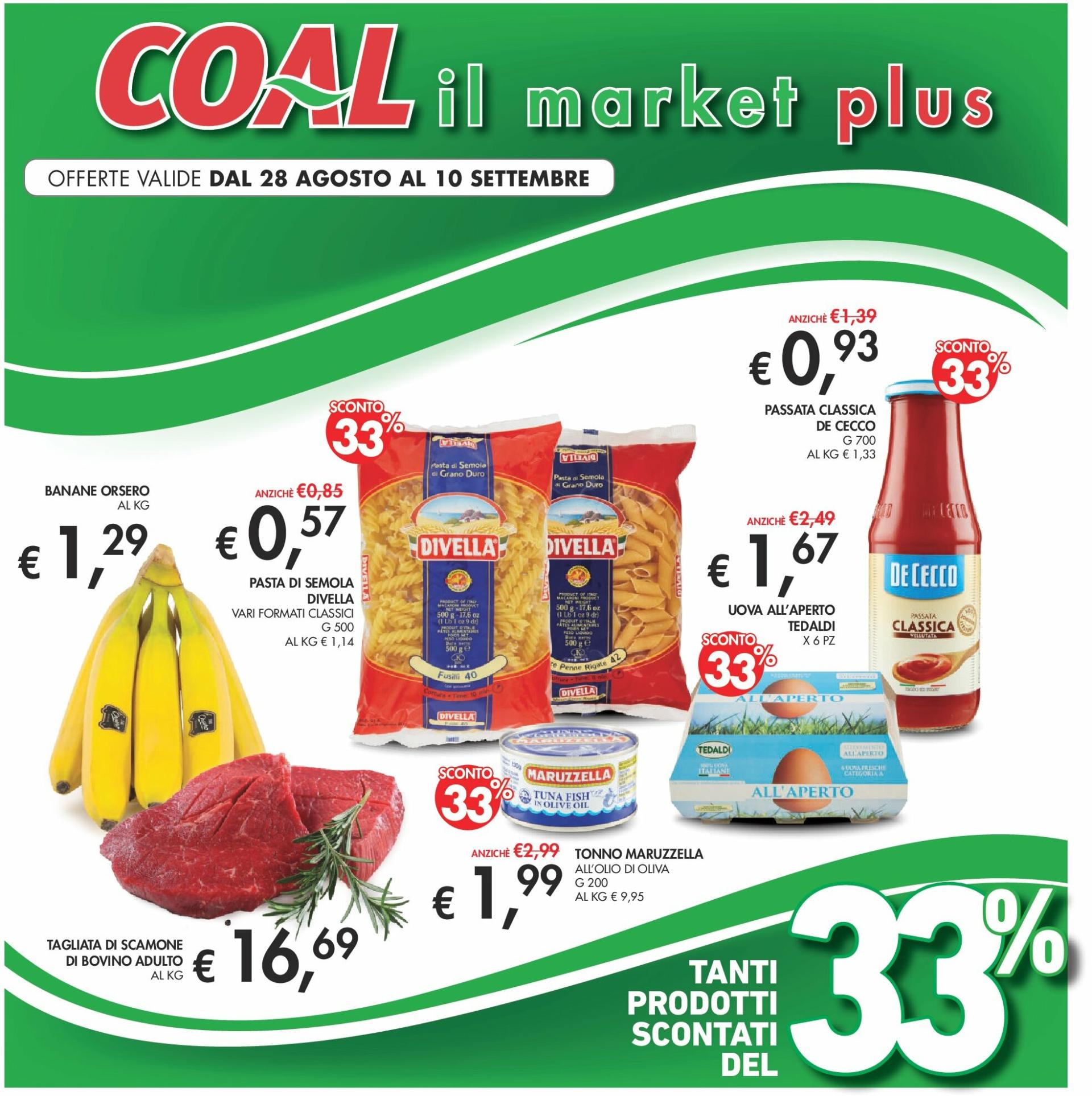 Volantino Coal il Market Plus valido dal 28/08 al 10/09