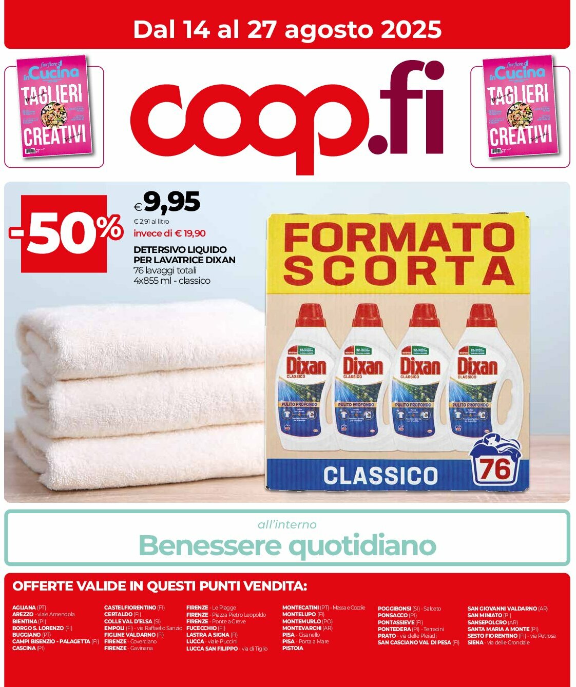 Volantino Coop Firenze valido dal 14/08 al 27/08