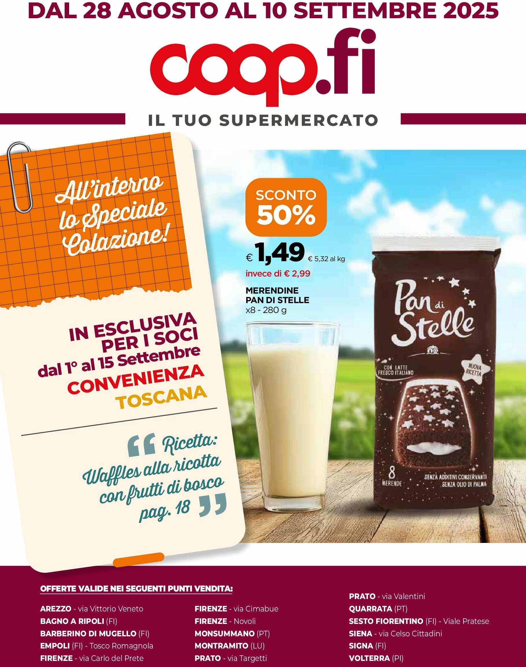 Volantino Coop Firenze - Il tuo supermercato valido dal 28/08 al 10/09