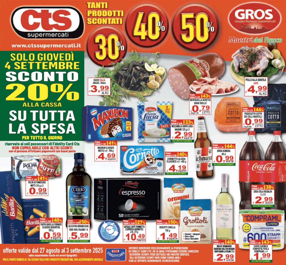 Volantino CTS supermercati valido dal 27/08 al 03/09