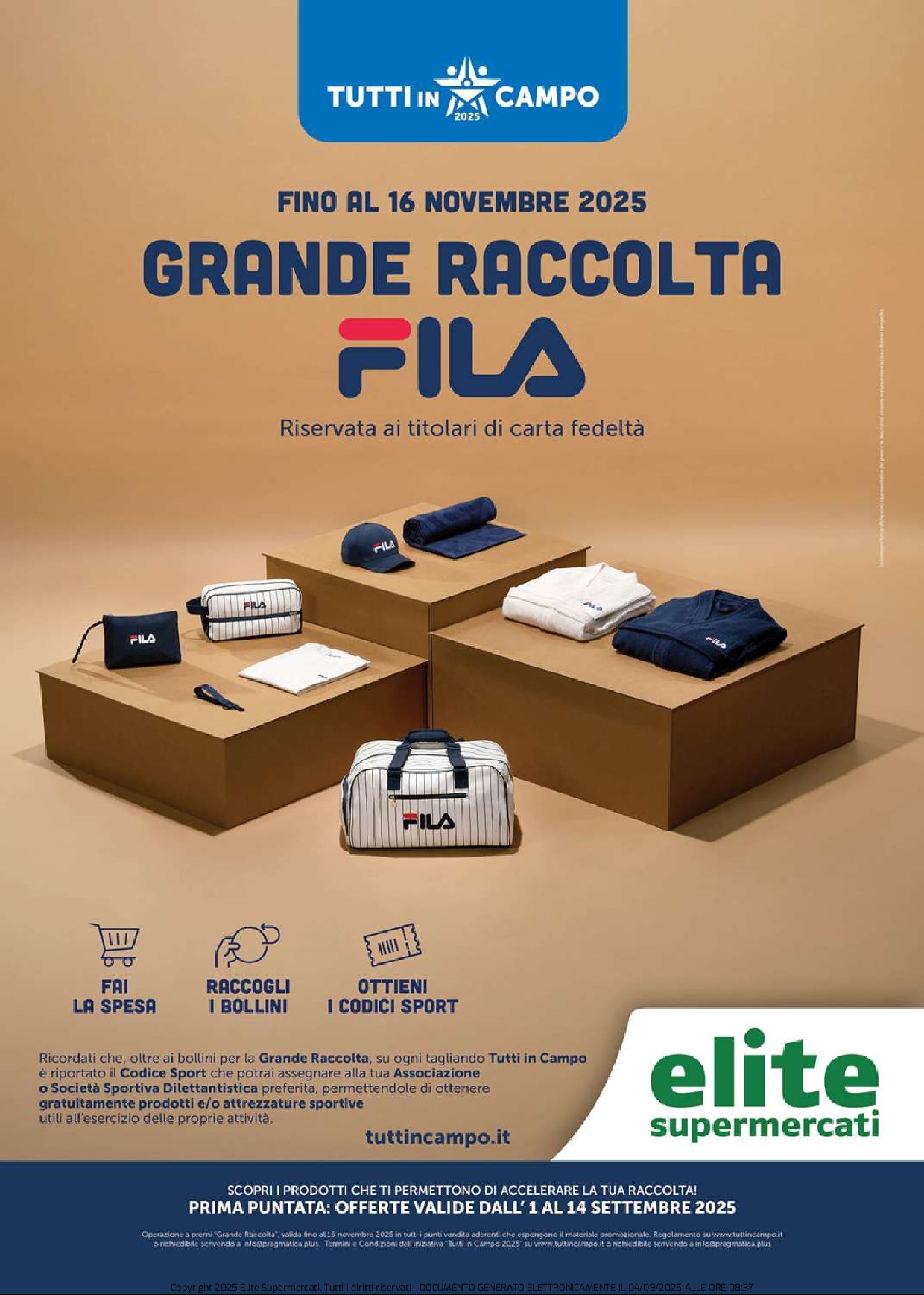 Volantino Elite - Grande Raccolta Fila valido dal 01/09 al 14/09