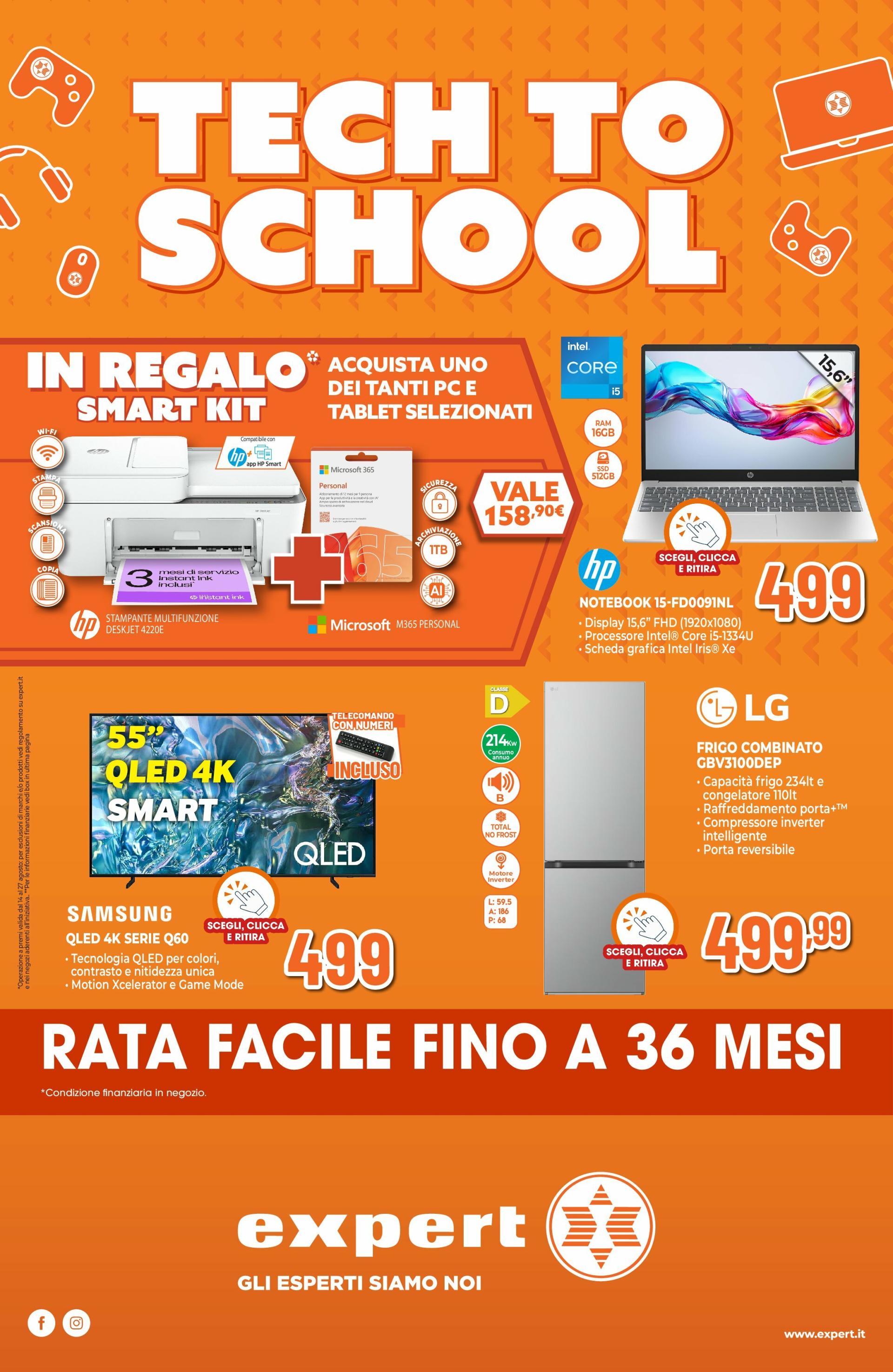 Volantino Expert Di Lella - Tech to school valido dal 14/08 al 27/08