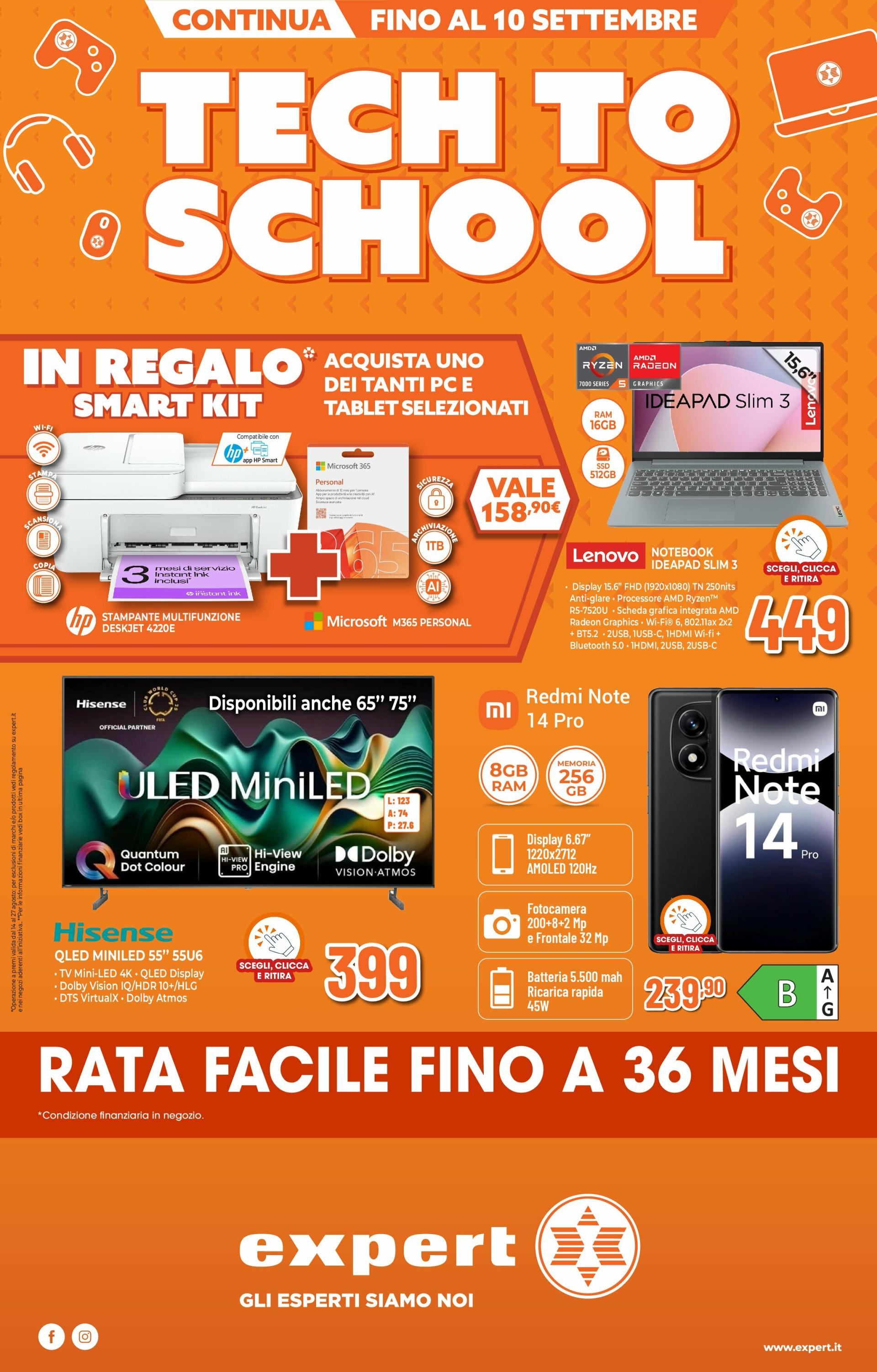 Volantino Expert Di Lella - Tech to school valido dal 28/08 al 10/09