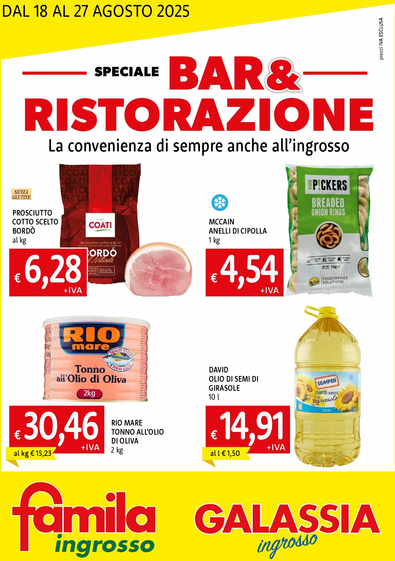 Volantino Galassia - Speciale Bar & Ristorazione valido dal 18/08 al 27/08