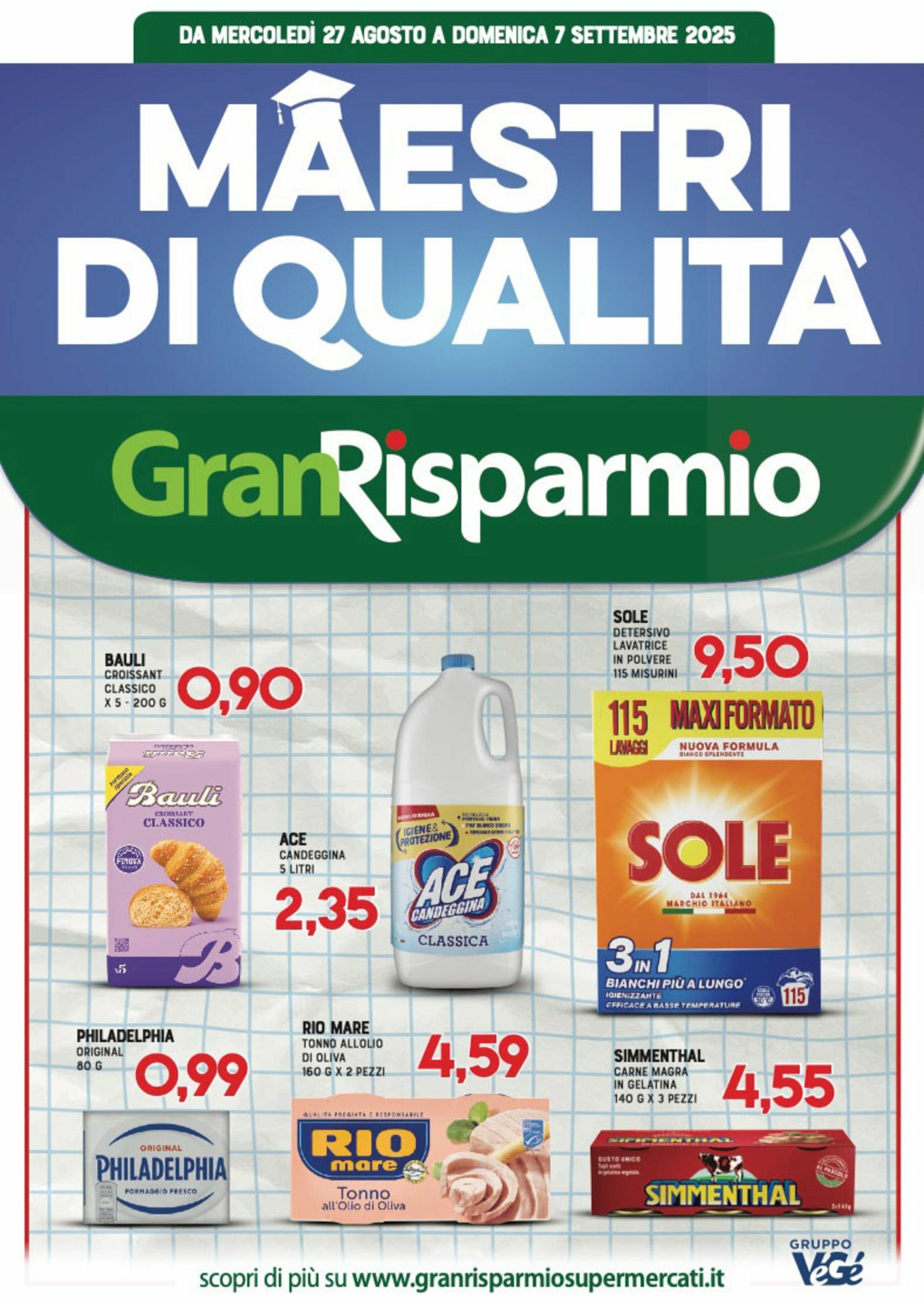 Volantino Gran Risparmio valido dal 27/08 al 07/09