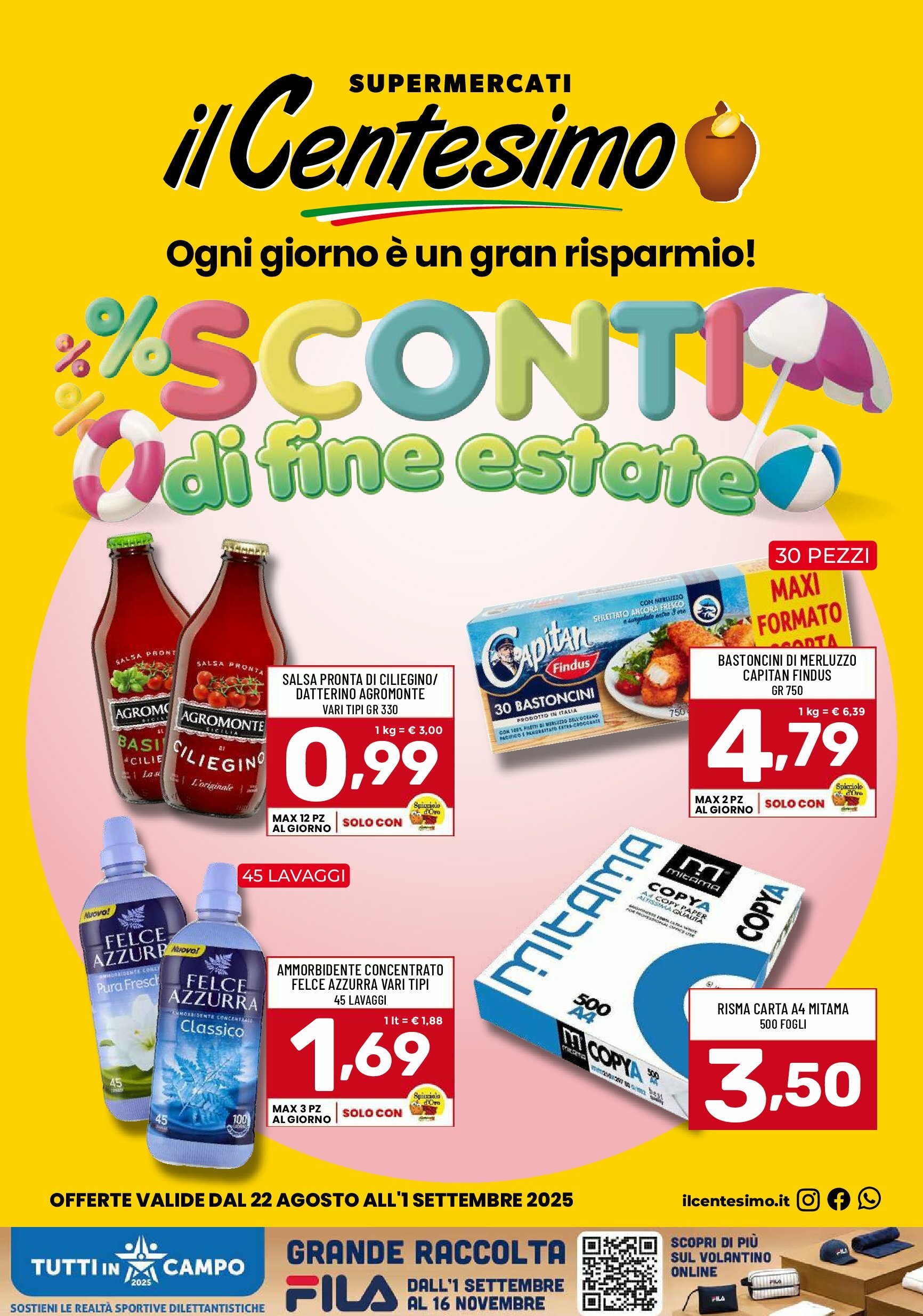 Volantino il Centesimo valido dal 22/08 al 01/09