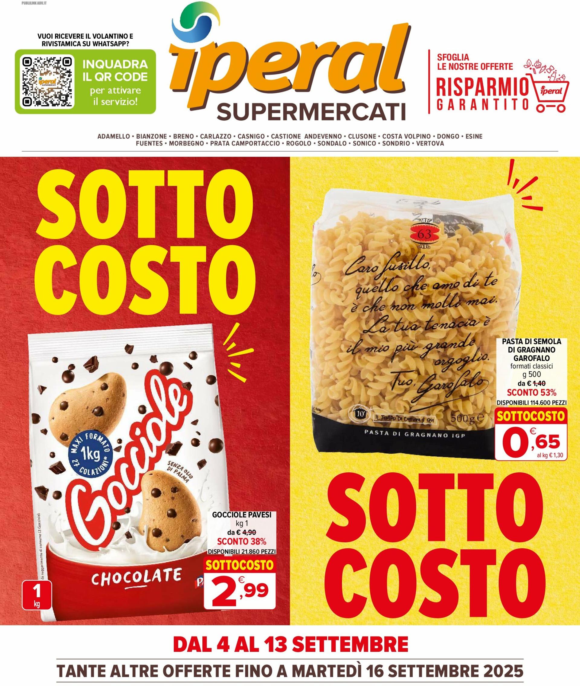 Volantino Iperal valido dal 04/09 al 16/09