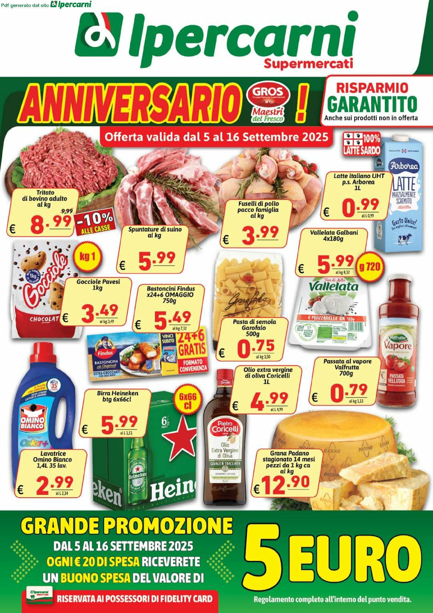 Volantino Ipercarni - Cecchignola, Laghetto, Mentana, Tiburtina, Torre Angela, Trionfale, Villa Gordiani valido dal 05/09 al 16/09