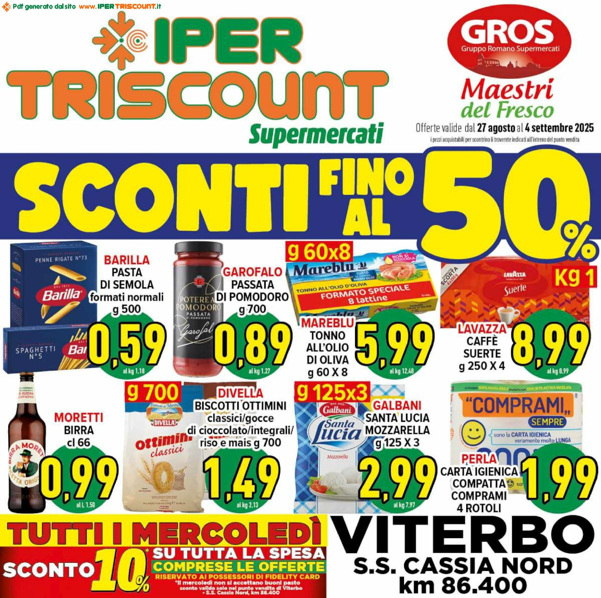 Volantino Ipertriscount - Viterbo valido dal 27/08 al 04/09