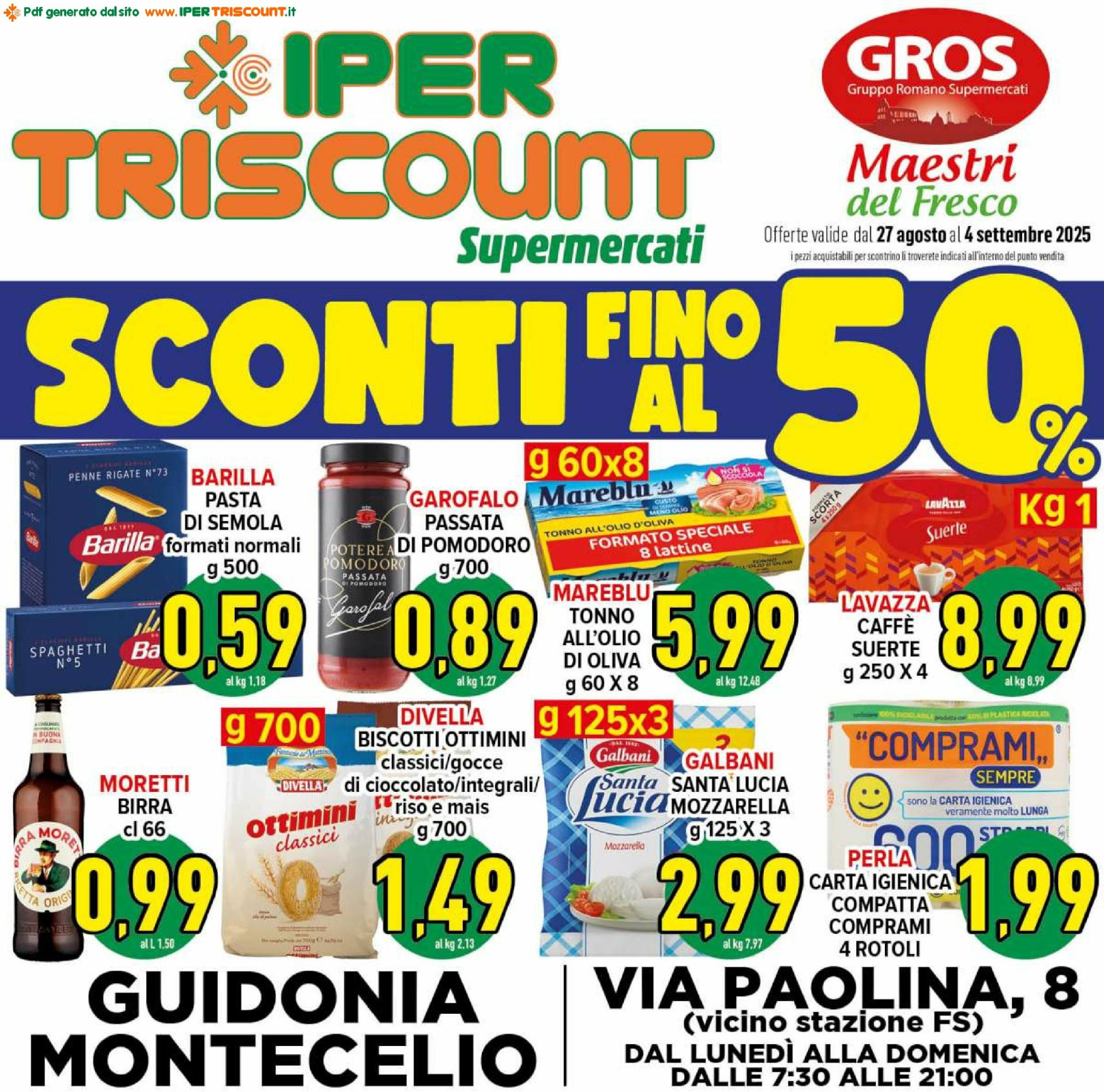 Volantino Ipertriscount - Guidonia Montecelio valido dal 27/08 al 04/09