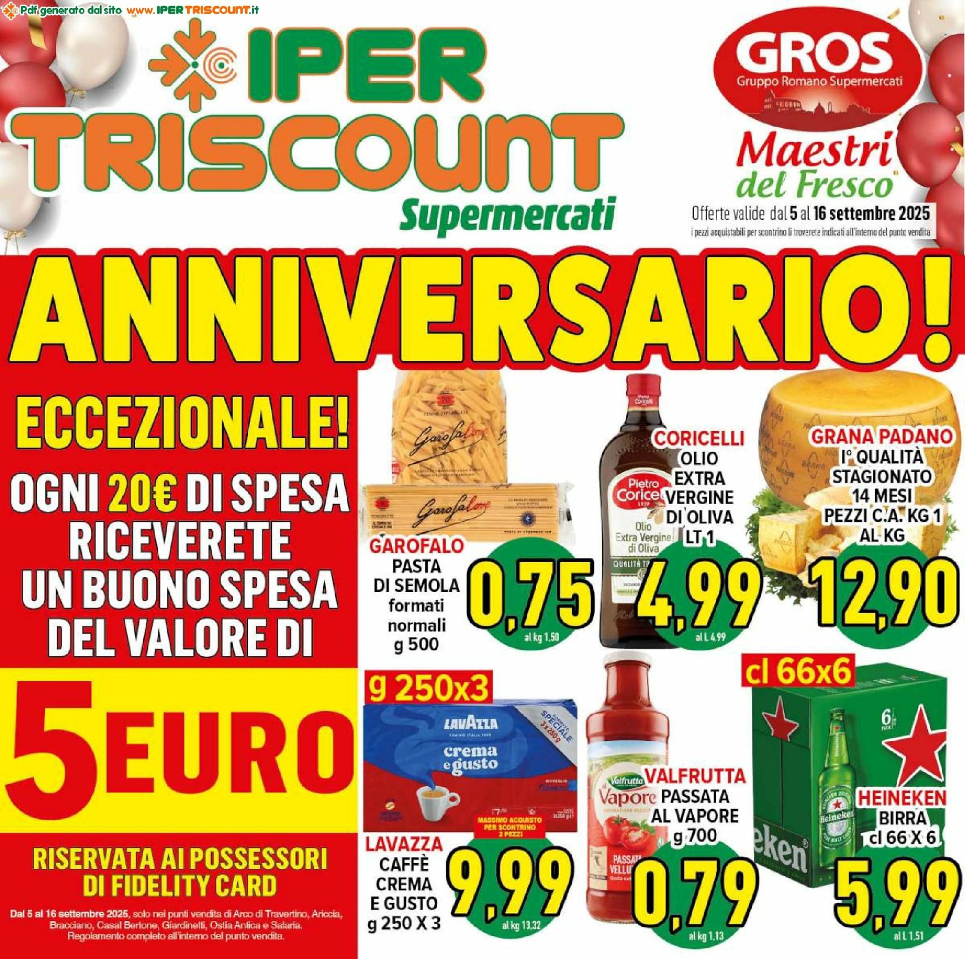 Volantino Ipertriscount - Arco di Travertino, Bracciano, Casal Bertone, Giardinetti, Salaria, Ostia Antica valido dal 05/09 al 16/09