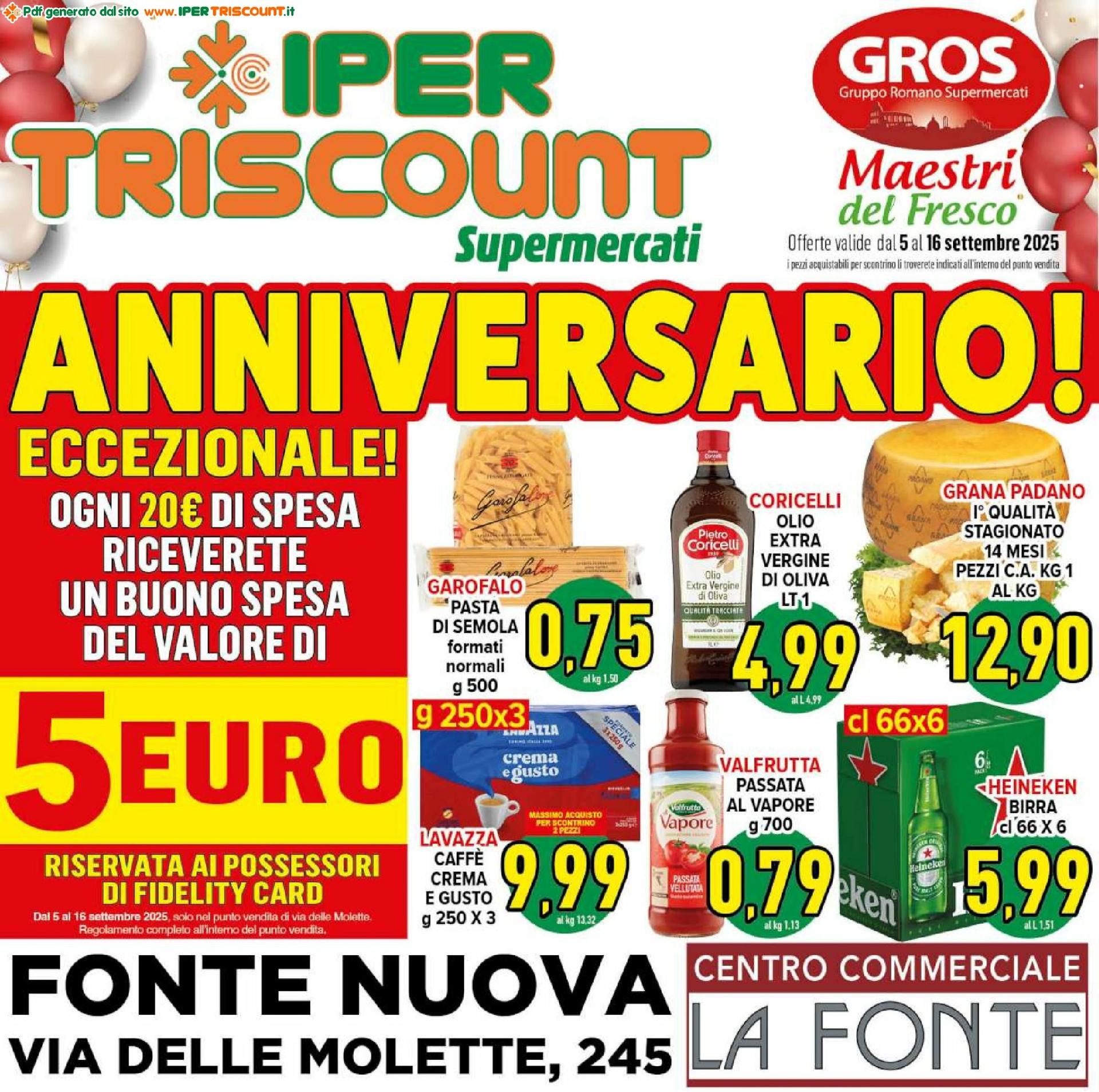 Volantino Ipertriscount - Fonte Nuova valido dal 05/09 al 16/09