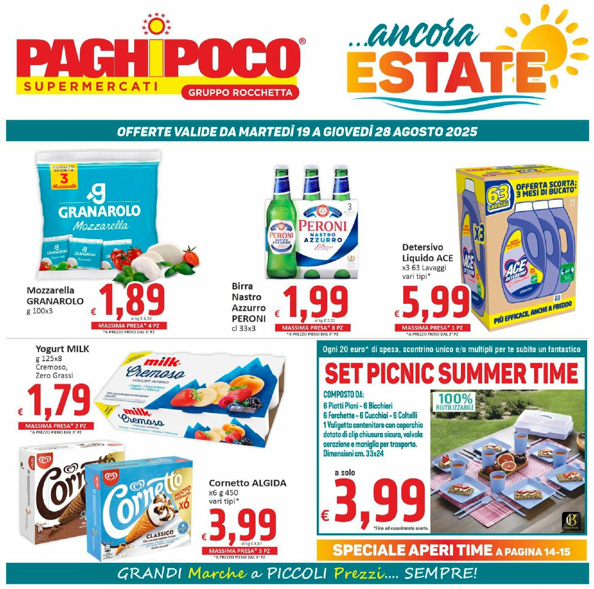 Volantino Paghi Poco valido dal 19/08 al 28/08