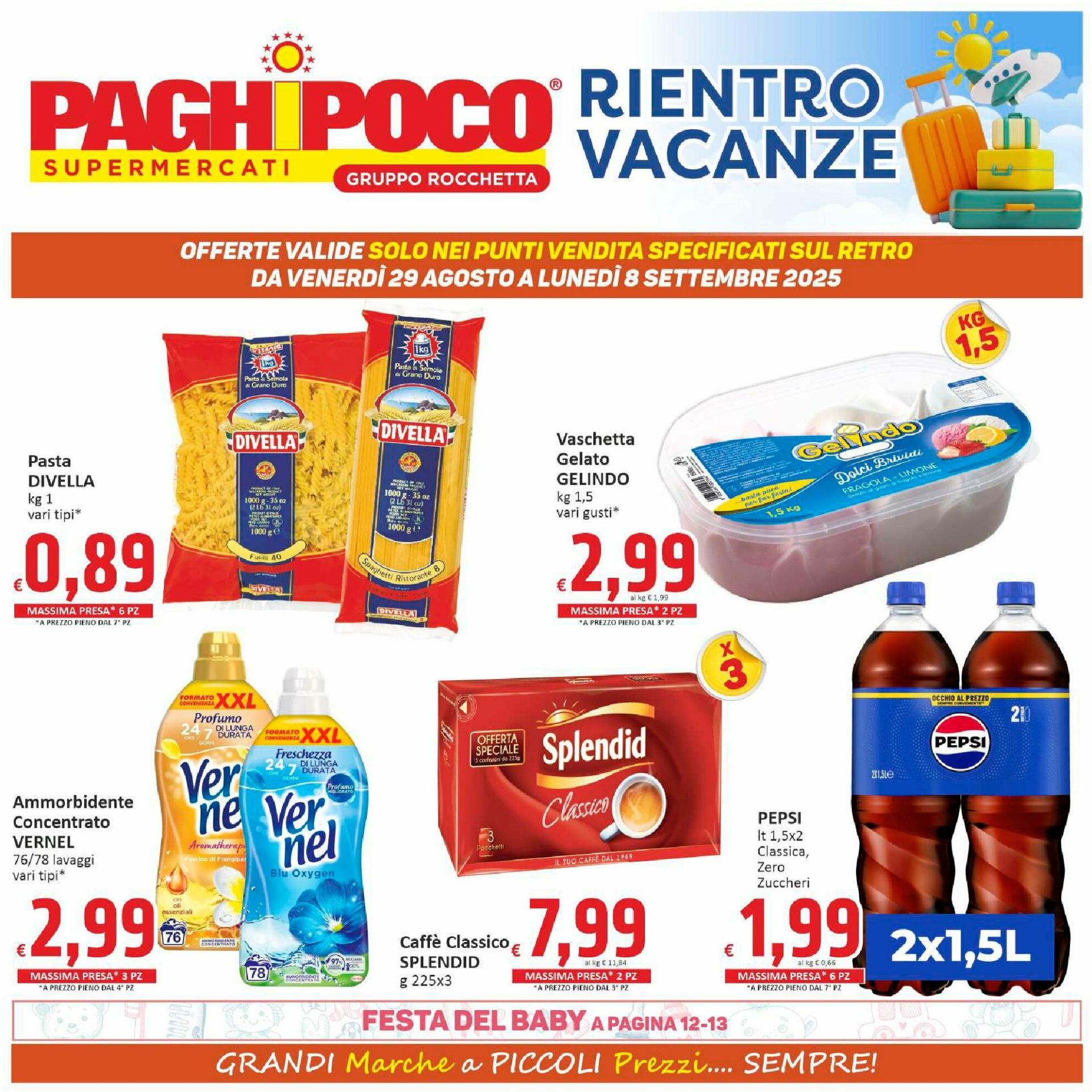 Volantino Paghi Poco - Punti Vendita in Elenco valido dal 29/08 al 08/09