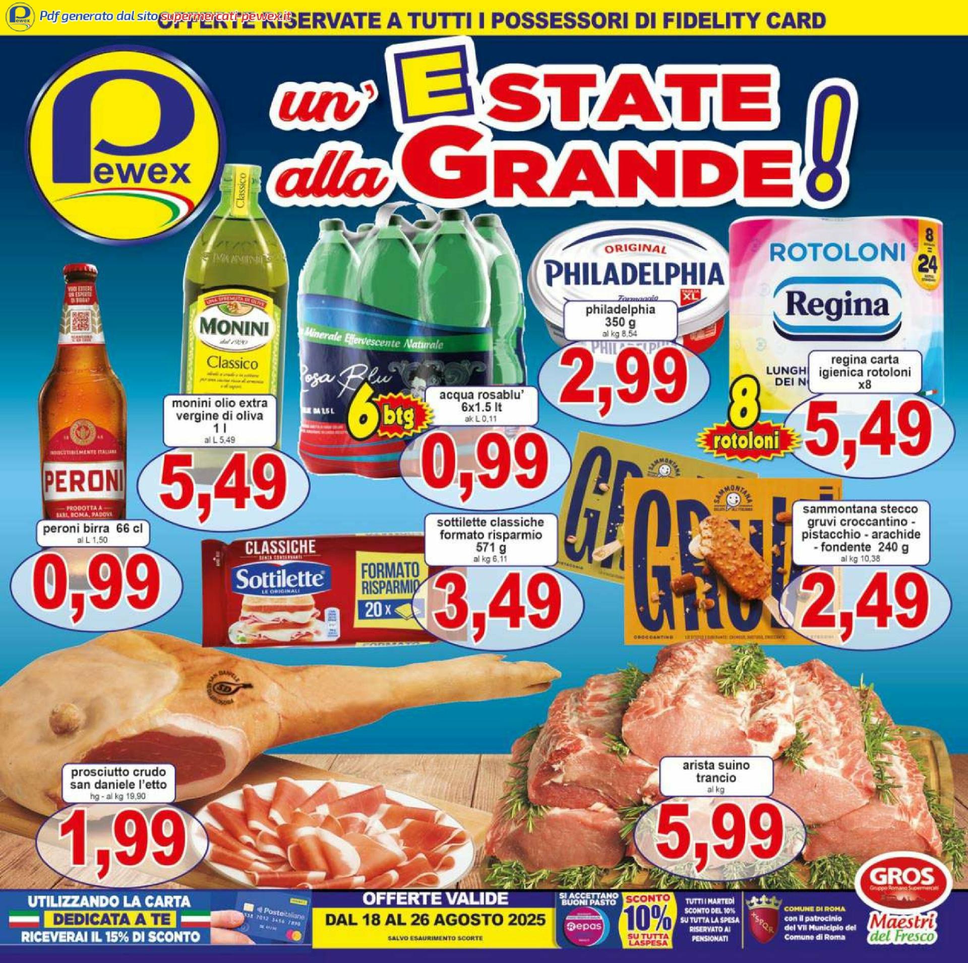 Volantino Pewex valido dal 18/08 al 26/08