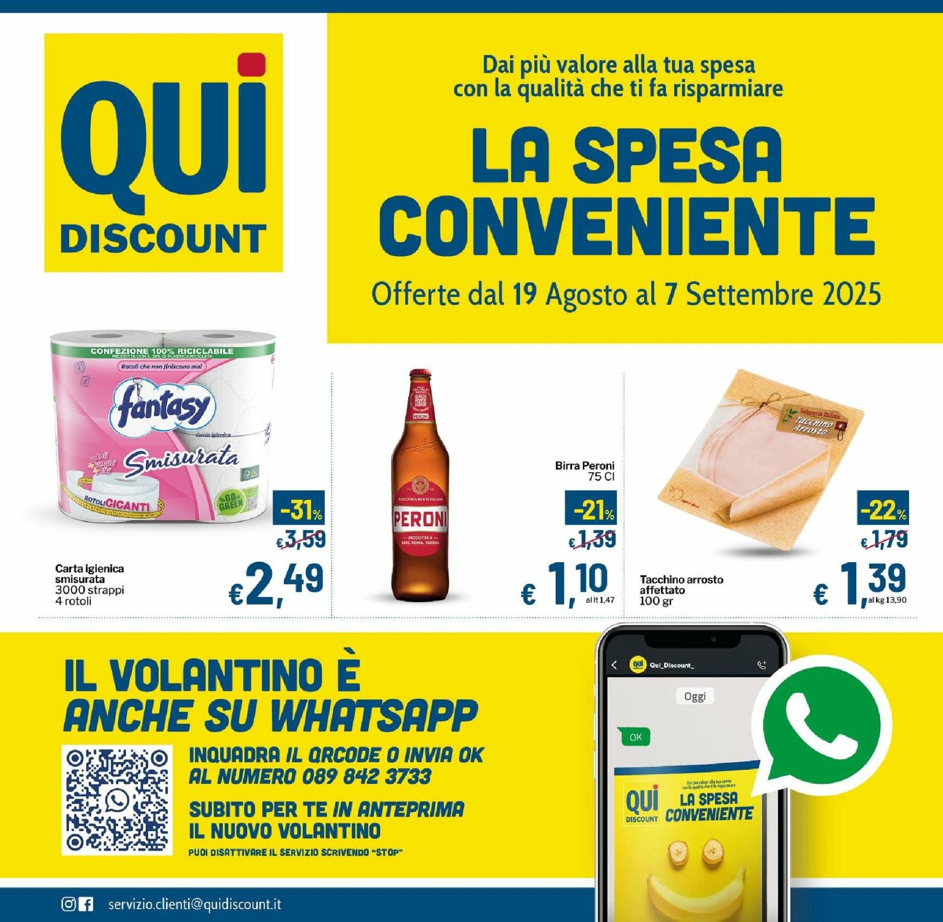 Volantino Qui discount valido dal 19/08 al 07/09